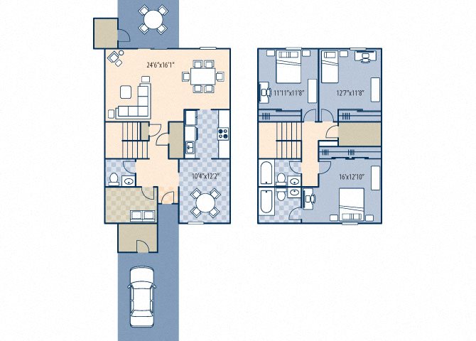 south bryan village 3 bed 2 bath floor plan